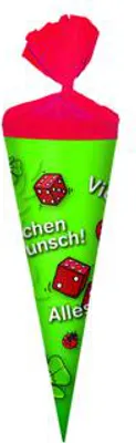 Produktbild von Ganzjahres Schultüte / Geschenktüte / Länge: 22cm / rund / "Viel Glück"
