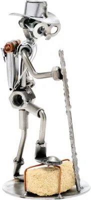 Produktbild von Schraubenmännchen Wanderer als handgefertigte Metallfigur