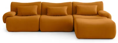 Produktbild von MILYSOFA SOFATIME 3-Sitzer-Modul-Ecksofa mit Chaiselongue, feiner Bouclé-Stoff, zimtbraun