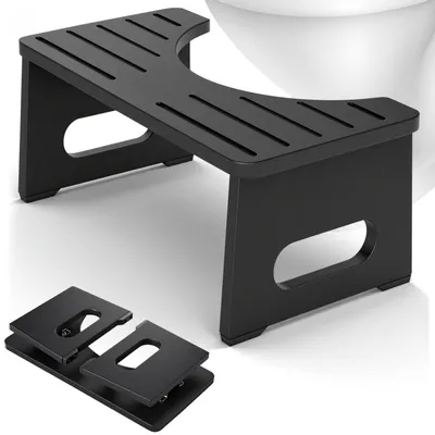 Obrázok produktu pre Prenosné schodíky na toaletu – Drevené schodíky s protišmykovou povrchovou úpravou – 7 palcov