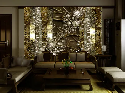 Produktbild von Vlies Fototapete 400x280 cm Tapeten Wandtapete XXL gold Abstrakt f-A-0415-a-c