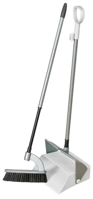 Produktbild von Novaliv Standkehrgarnitur "Combi" aus hochwertigem Metall (120 cm lang) - ergonomisches Design Kehrbesen mit Schaufel Kehrschaufel mit langem Stiel