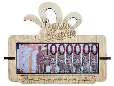 Obrázok produktu pre Tabuľka na peniaze Tvoj prvý milión k svadbe