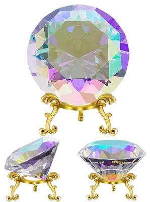 Image de Support-papier en cristal diamant avec base dorée