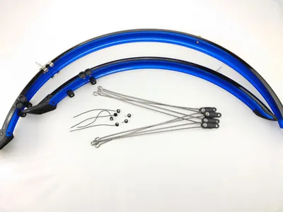 Produktbild von Schutzblech-Set für Mountainbike und Trekkingrad, Schwarz Blau, inklusive Befestigungsstange