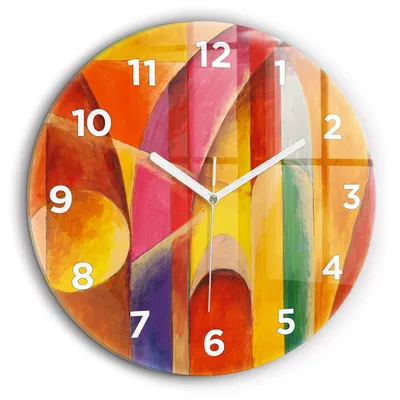 Produktbild von Wallfluent Große Wanduhr – Stilles Quarzuhrwerk - Uhr Dekoration Wohnzimmer Schlafzimmer Küche - Zifferblatt - weiße Zeiger - 60 cm - Kunst Dekoration Abstraktion