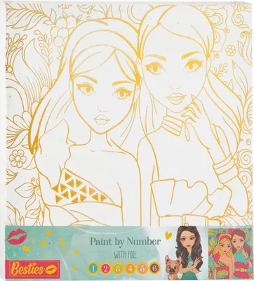 Image de Besties Peinture sur toile sur numéro, 30x30cm