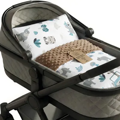 Productafbeelding van Babydeken, knuffeldeken, winter – pluche katoen, dubbelzijdig, zacht en warm, voor baby's