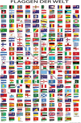 Immagine prodotto di Bandiere del mondo - Poster - con le capitali + 1 poster di dimensioni 61x91,5 cm