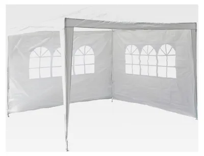 Produktbild von Nexos PE-Pavillon mit 2 Seitenteilen für Garten, Terrasse, Markt, Camping und Festival, wasserdicht 3 x 3 m weiß