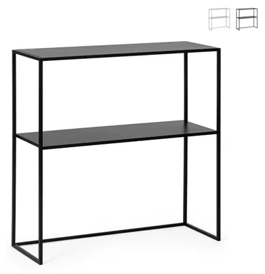 Produktbild von Eingangskonsole mit 2 Ablagen im modernen Design 78x27x78 Alrik YES - Schwarz