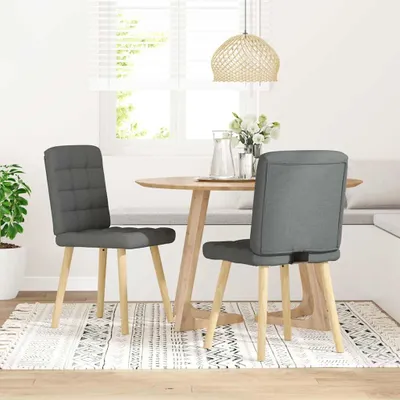 Produktbild von vidaXL Esszimmerstühle 2 Stk. Dunkelgrau Stoff