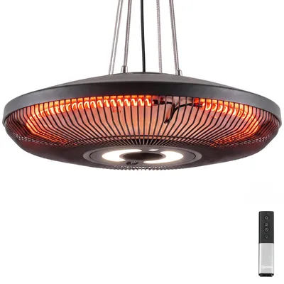 Productafbeelding van Infrarood plafondverwarming, 2000W, koolstofvezel, met LED-verlichting, aanraakbediening en afstandsbediening, 2 warmtestanden