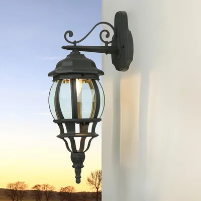 Immagine prodotto di Applique da esterno cortile IP44 antracite E27 vetro alluminio applique rustica da esterno