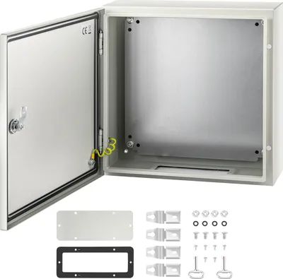 Immagine prodotto di Quadro industriale NEMA, 40 x 40 x 15 cm Quadro di distribuzione NEMA 4X in acciaio, IP66 impermeabile e antipolvere, scatola di connessione elettrica per uso esterno/interno, con piastra di montaggio
