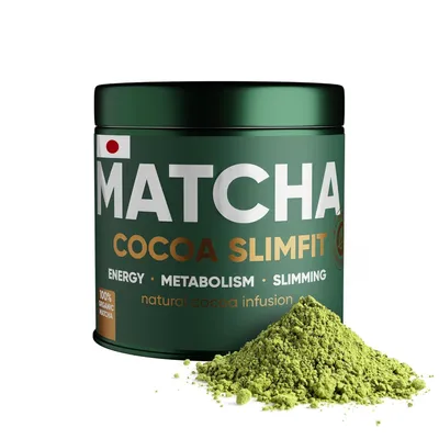 Produktbild von Matcha Tee Slimfit Cocoa - Premium Japanischer Organischer - Stoffwechsel Anregend - 100% Natürlich | WOW TEA