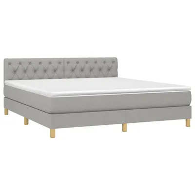 Produktbild von vidaXL Boxspringbett mit Matratze Hellgrau 160x200 cm Stoff