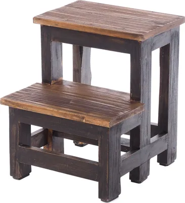 Produktbild von TRITTLEITER "STEP" | 46x37 cm (HxB), Altholz | Tritthocker | Farbe: 04 schwarz-natur