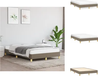 Image de vidaXL Cadre de lit Taupe 120x200 cm Tissu - Lits et sommiers