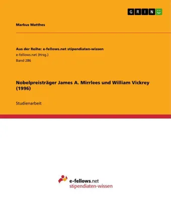 Produktbild von Nobelpreisträger James A. Mirrlees und William Vickrey (1996)