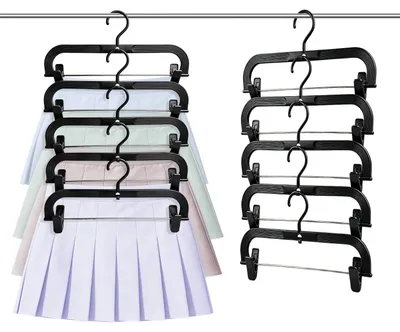 Hosenbügel 20er Set, 35 cm, Kunststoff, verstellbare Klammern, stapelbar