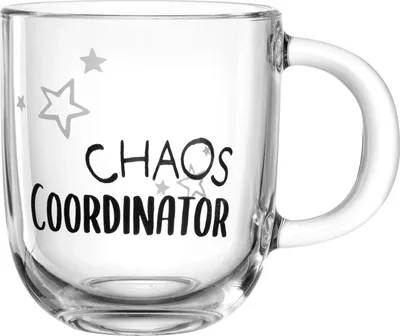 Produktbild von Leonardo Tasse Ufficio Chaos Coordinator, Kaffeetasse, Becher, Glastasse, Kalk-Natron-Glas, 400 ml, 047081