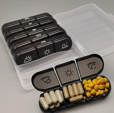 Produktbild von Famanu Pillendispenser praktische Medikamentenorganisation - 7 Tage, 3 Fächer pro Tag