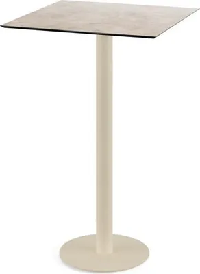 Image de Table de bar Urban avec structure couleur sable et plateau en stratifié haute pression Moonstone 70 x 70 cm, 1 pièce