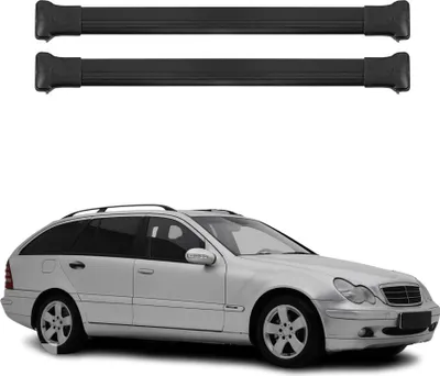 Zdjęcie produktu dla Poprzeczne relingi dachowe do Mercedes klasy C S203 2000-2007 Czarny Aluminium