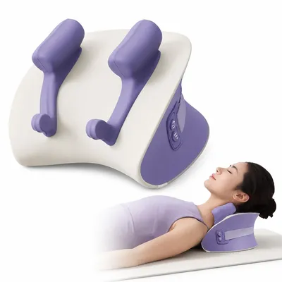 Produktbild von Nackenmassagekissen mit Wärmefunktion, Shiatsu Massagegerät Schulter Rücken, kabellos mit Akku, entspannende Massage für Damen Herren Geschenk