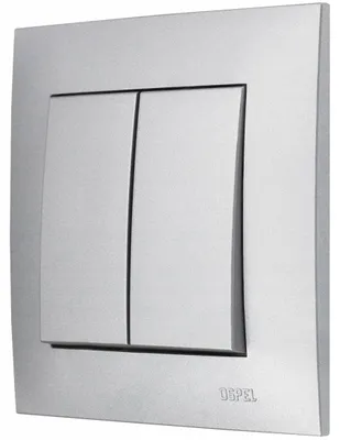 Produktbild von Ospel Szafir Doppel-Schalter Silber mit Rahmen