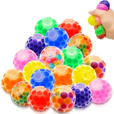 Productafbeelding van Stressballen - Set van 24 - Antistressballen - Antistressspeelgoed - Knijpballen met waterparels - Kneedballen