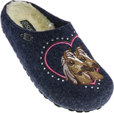 Produktbild von SUPERSOFT Mädchen Hausschuh Pferdemotiv blau EUR 29