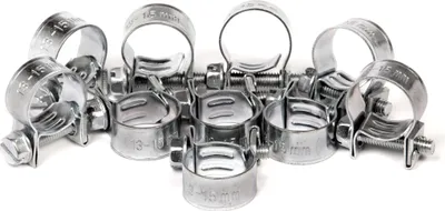 Produktbild von 10 x Mini Schlauchklemmen-Sortiment Rundziehende Schlauchschellen Satz 13-15 mm