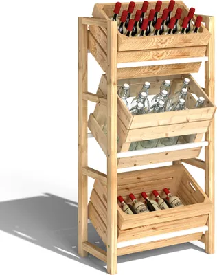 Immagine prodotto di Outsunny portacasse per 3 casse per bevande Portacasse in legno