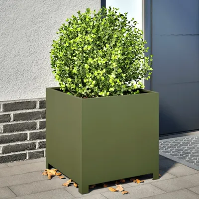 Produktbild von Pflanzkübel Olivgrün 50x50x50 Stahl, Gabionen 2024 Neu DesignMöbel