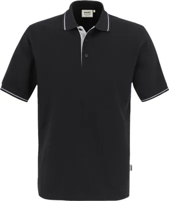 Produktbild von HAKRO Poloshirt Casual Herren #803 Gr. M schwarz/silber