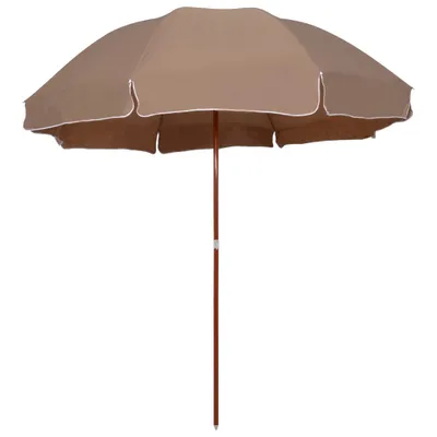 Image de The Living Store Parasol avec mât en acier 300 cm Taupe