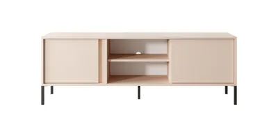 Produktbild von DAST TV-Lowboard, 153 cm – Beige, modern, TV-Schrank mit Ablagen & offenen Fächern, Metallfüße
