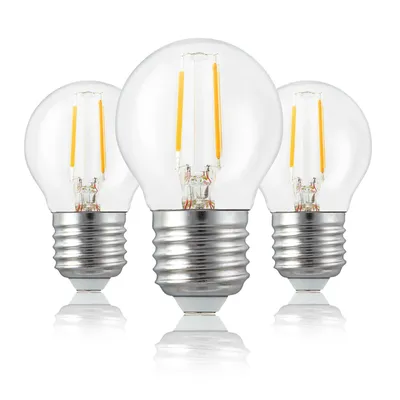 Produktbild von LED Glühbirne Birne Filament Leuchtmittel E27 Lampe Warmweiß 2700 K, 2 W 3er Set