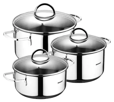 Image de Set Casseroles Induction Bergner Acier Inoxydable, Compatible Induction - Bergner
