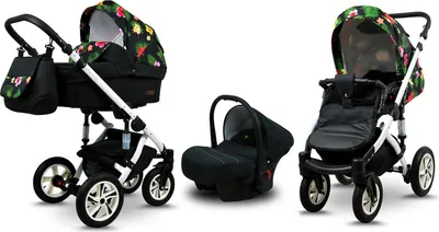 Obrázok produktu pre BabyLux® Sky Lark | Detský kočík 3v1 Set | Kombinovaný kočík Paradise Flowers | Set kočíkov