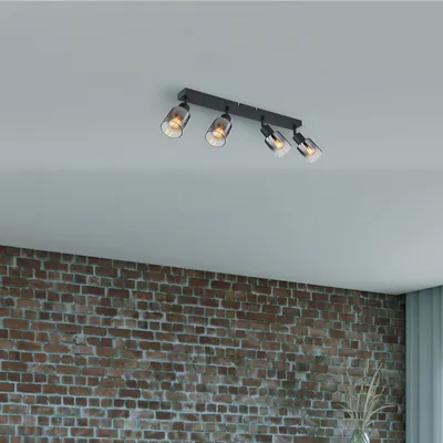 Obrázek produktu pro GLOBO 54308-4, Černá, Sklo, Kov, IP20, I, E14, 40 W
