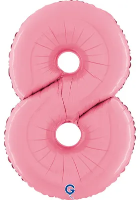 Obrázek produktu pro Fóliový balónek číslo 8 pastelově růžový, 66 cm Grabo