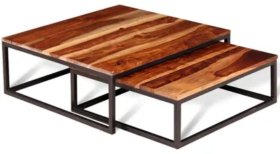 Produktbild von vidaXL 2-tlg. Satztisch-Set Massivholz Akazie