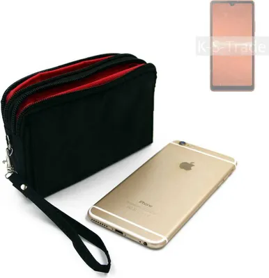 Produktbild von K-S-Trade Schutz Hülle Handy Hülle kompatibel mit Sony Xperia Ace III Gürteltasche Travelbag Handytasche mit Zusatzfächern, schwarz