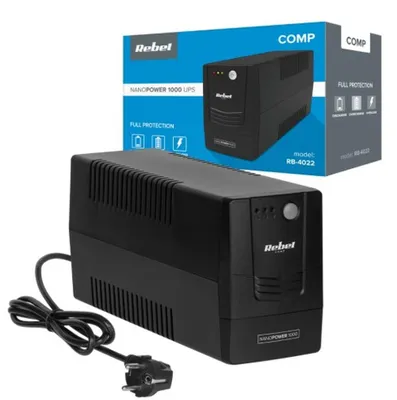 Zdjęcie produktu dla Zasilacz awaryjny UPS REBEL Nanopower 1000 (1000VA/600W)