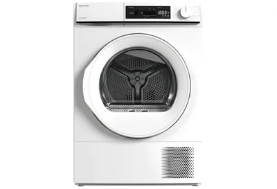 Produktbild von SHARP KD-NHA0S6GWWD-DE Wärmepumpentrockner (10 kg, EEK D), (15 Trockenprogramme, 20 Min. Kurzprogramm, Edelstahltrommel mit LED-Beleuchtung), Weiß