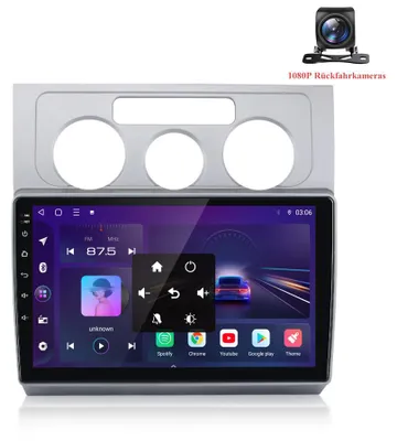 Produktbild von 10 Zoll Android Autoradio für VW Touran 1T1 1T2 1T3 2003-2010 Wireless CarPlay Android Auto 8-Core 6+128GB DSP 4G LTE inkl. 1080P Rückfahrkamera GPS