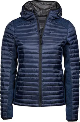 Produktbild von Tee Jays 9611 | Damen Hooded Aspen Crossover Jacket - Farbe: Navy/Navy Melange - Größe: L